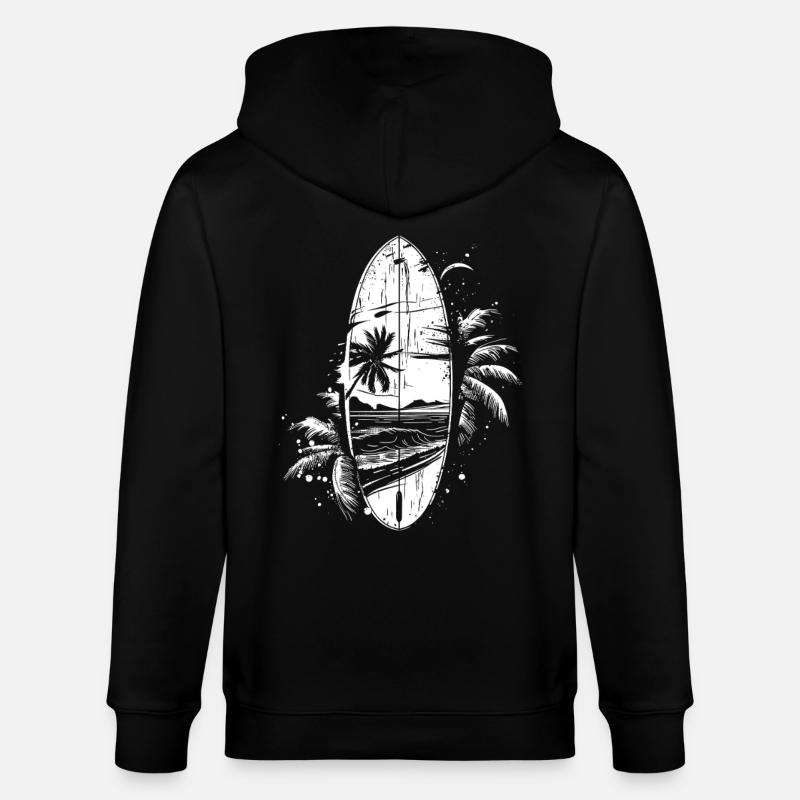 Portrait de planche de surf - Veste à capuche bio CULTIVATOR Stanley/Stella Unisexe - noir