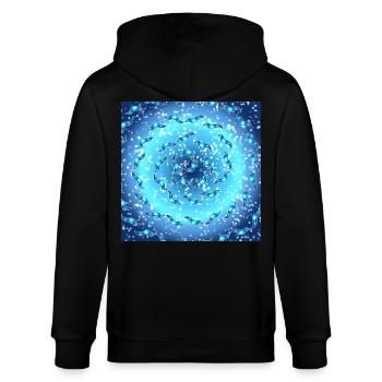 Meeres-Galaxie - Stanley/Stella Unisex Bio-Kapuzenjacke CULTIVATOR  - Schwarz - Hinten - Anna (173cm)