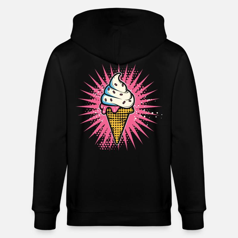 Glace Dessin animé Look - Veste à capuche bio CULTIVATOR Stanley/Stella Unisexe - noir