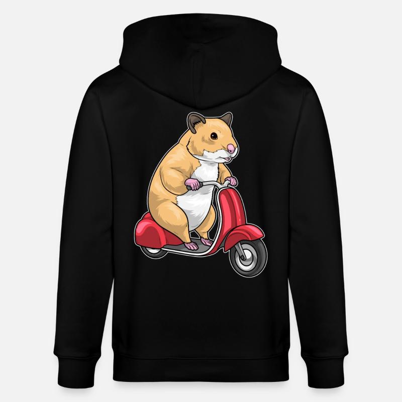 Hamster Motorroller - Stanley/Stella Unisex Bio-Kapuzenjacke CULTIVATOR  - Schwarz