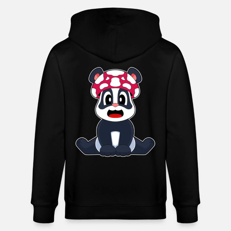 Champignon panda - Veste à capuche bio CULTIVATOR Stanley/Stella Unisexe - noir