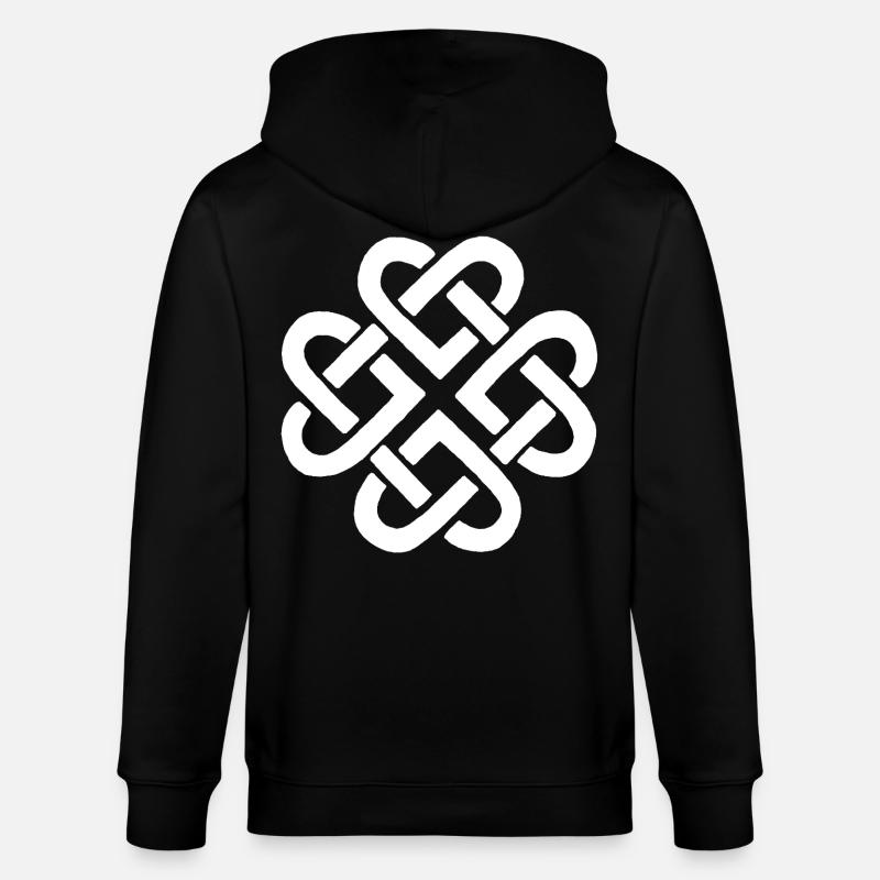 Fleur et coeurs blancs - Veste à capuche bio CULTIVATOR Stanley/Stella Unisexe - noir