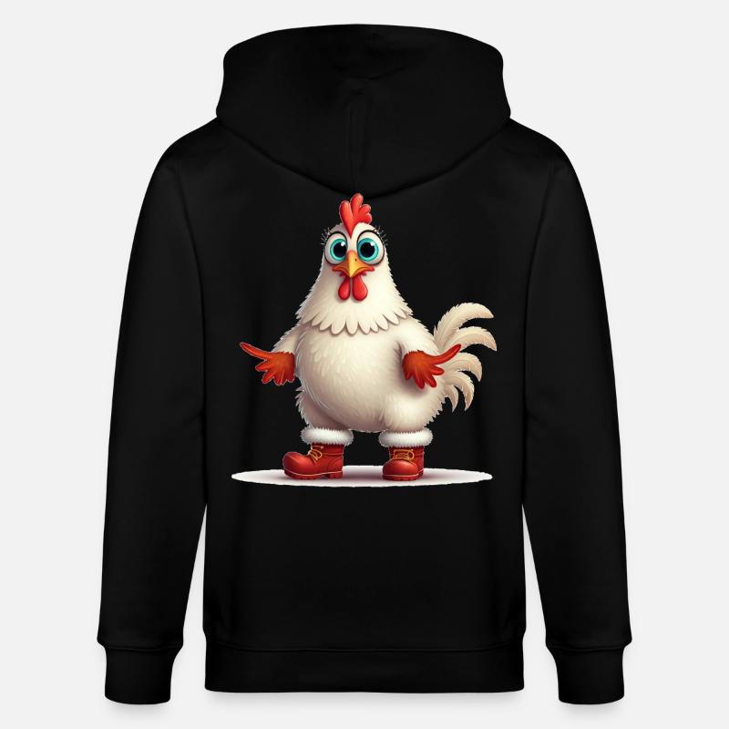 Poule fougueuse avec bottes - Veste à capuche bio CULTIVATOR Stanley/Stella Unisexe - noir