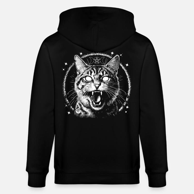 Bewitched Tabby - Stanley/Stella Unisex Bio-Kapuzenjacke CULTIVATOR  - Schwarz