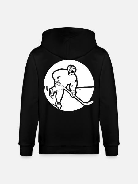Hockey Player Drawing - Stanley/Stella CULTIVATOR Unisex Organic Hooded Jacket - black