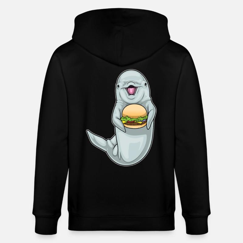 Delfin Cheeseburger - Stanley/Stella Unisex Bio-Kapuzenjacke CULTIVATOR  - Schwarz