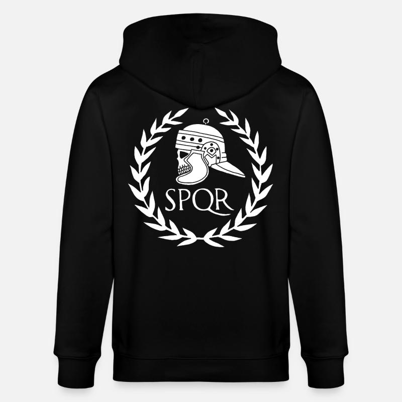 Impero Romano e Teschio Bianco - Felpa con cappuccio ecologica unisex CULTIVATOR di Stanley/Stella - nero