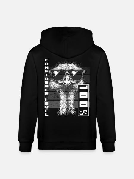 Confident Ostrich Bird Sunglasses Gift - Stanley/Stella CULTIVATOR Unisex Organic Hooded Jacket - black