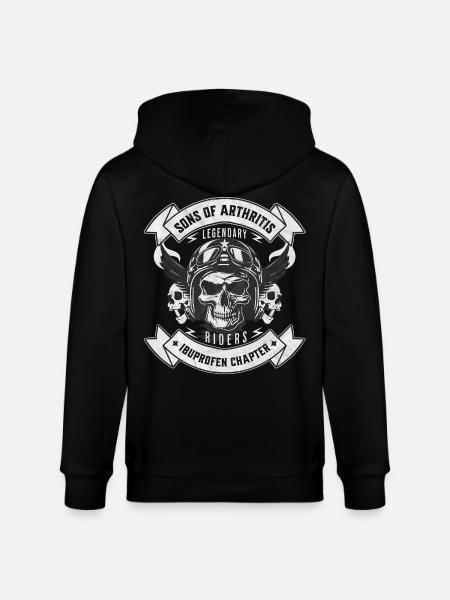 Sons of Arthritis Ibuprofen Chapter Biker - Stanley/Stella CULTIVATOR  Unisex Organic Hooded Jacket - black