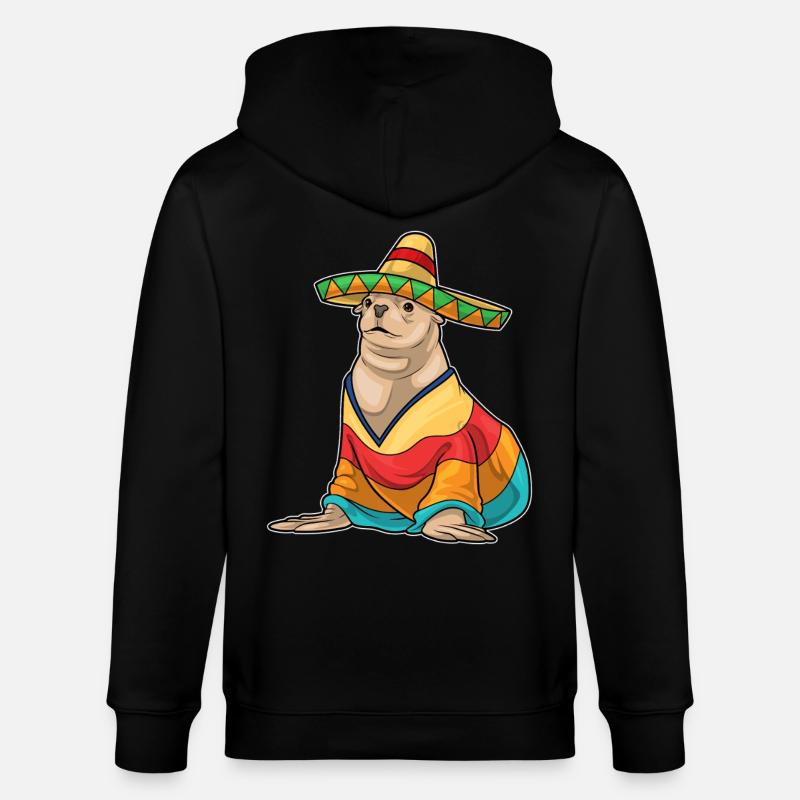 Chapeau mexicain de phoque - Veste à capuche bio CULTIVATOR Stanley/Stella Unisexe - noir