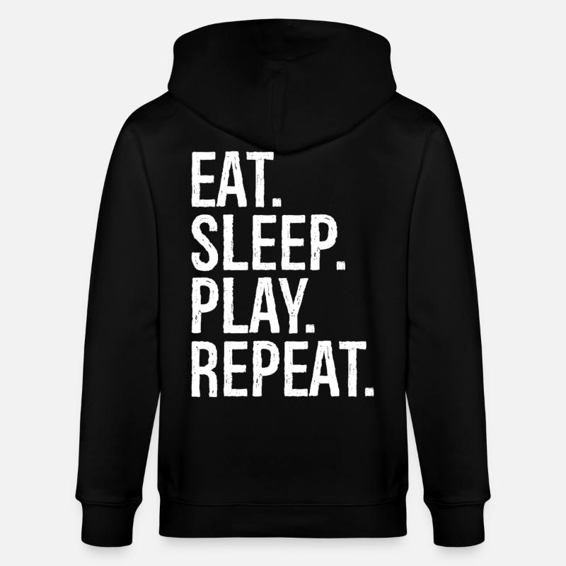 Manger, dormir, jouer, répéter, - Veste à capuche bio CULTIVATOR Stanley/Stella Unisexe - noir