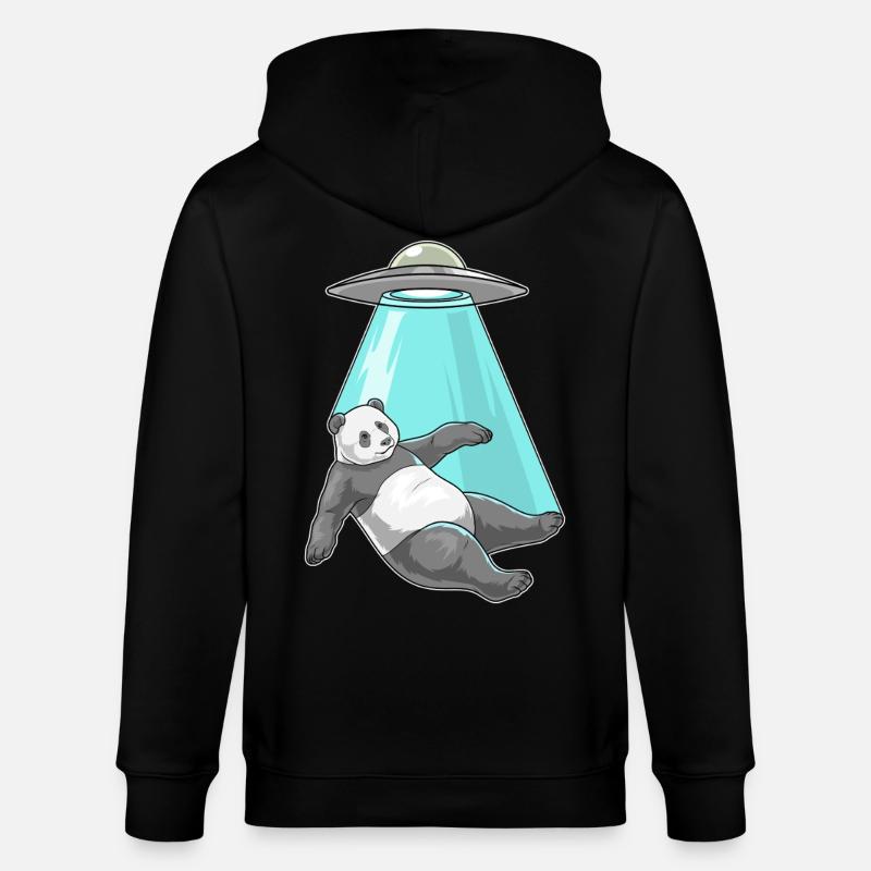 Panda Raumschiff - Stanley/Stella Unisex Bio-Kapuzenjacke CULTIVATOR  - Schwarz