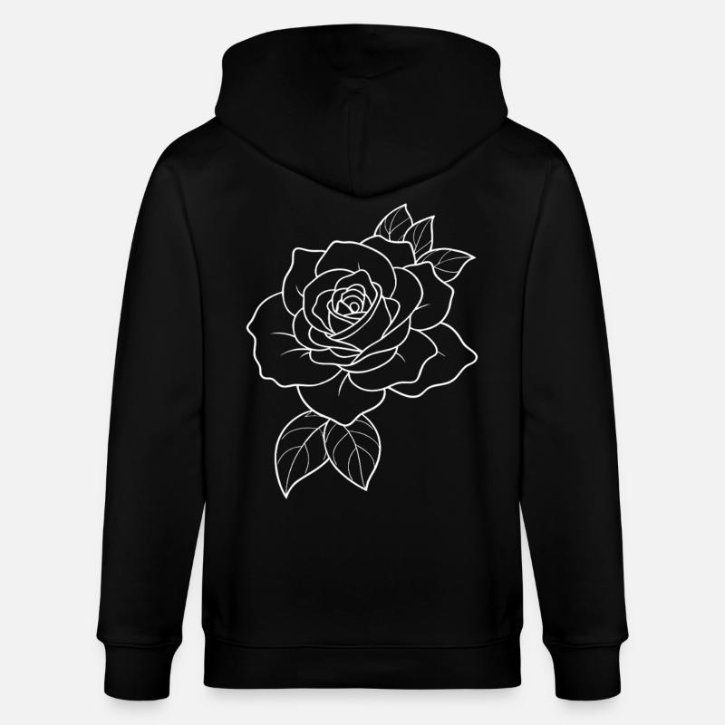 Roses - Fleurs - Fleurs - Dicton - Veste à capuche bio CULTIVATOR Stanley/Stella Unisexe - noir