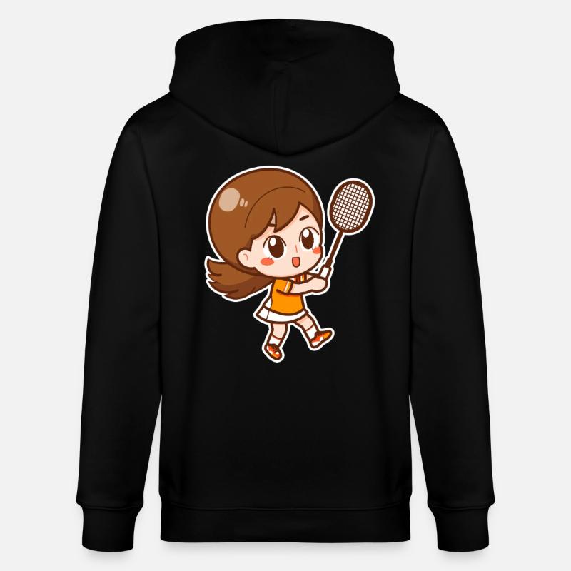 Badminton Mädchen - Stanley/Stella Unisex Bio-Kapuzenjacke CULTIVATOR  - Schwarz