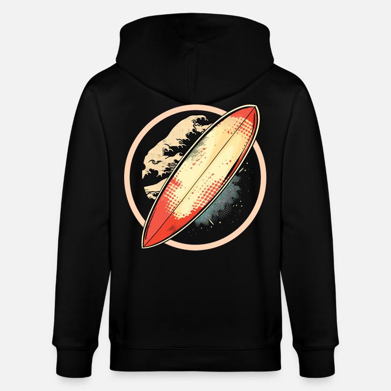 Graphiques de planche de surf - Veste à capuche bio CULTIVATOR Stanley/Stella Unisexe - noir