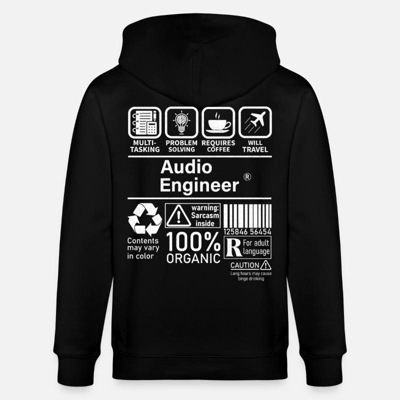 Audio Engineer multi tasking problem solving - Stanley/Stella CULTIVATOR Unisex Organic Hooded Jacket - black