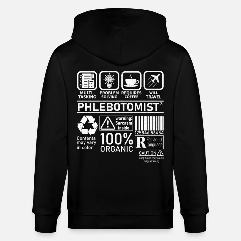 Phlébotomiste multitâche résolution de problèmes - Veste à capuche bio CULTIVATOR Stanley/Stella Unisexe - noir