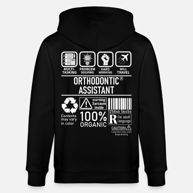 Orthodontic Assistant multi tasking problem - Stanley/Stella CULTIVATOR Unisex Organic Hooded Jacket - black