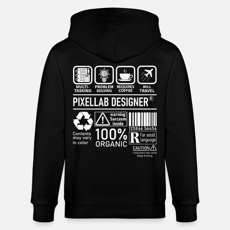 Pixellab Designer multi tasking problem solving - Stanley/Stella Unisex Bio-Kapuzenjacke CULTIVATOR - Schwarz