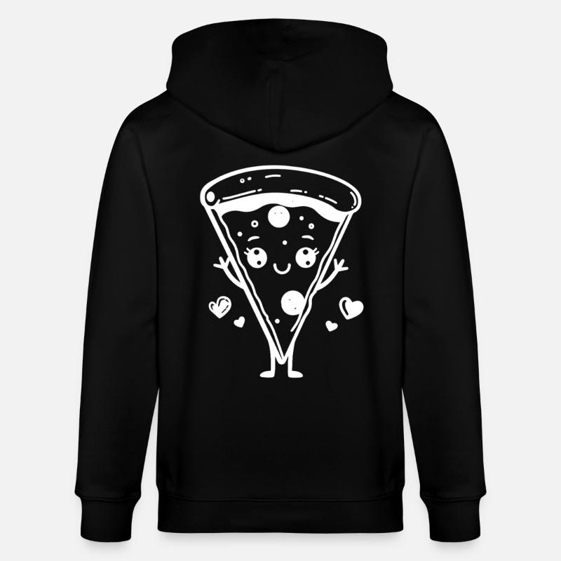 Pizza Comic Stil - Stanley/Stella Unisex Bio-Kapuzenjacke CULTIVATOR  - Schwarz