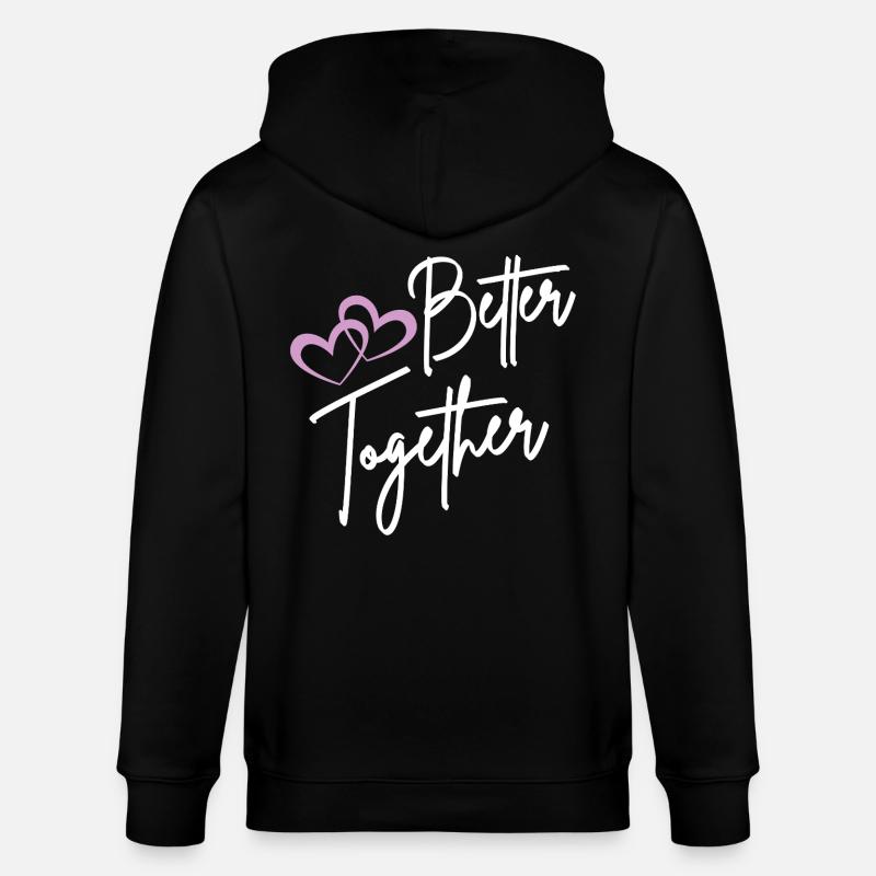 Better Together Script Hearts - Veste à capuche bio CULTIVATOR Stanley/Stella Unisexe - noir