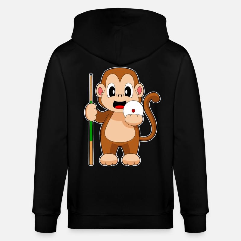 Queue de billard Monkey - Veste à capuche bio CULTIVATOR Stanley/Stella Unisexe - noir