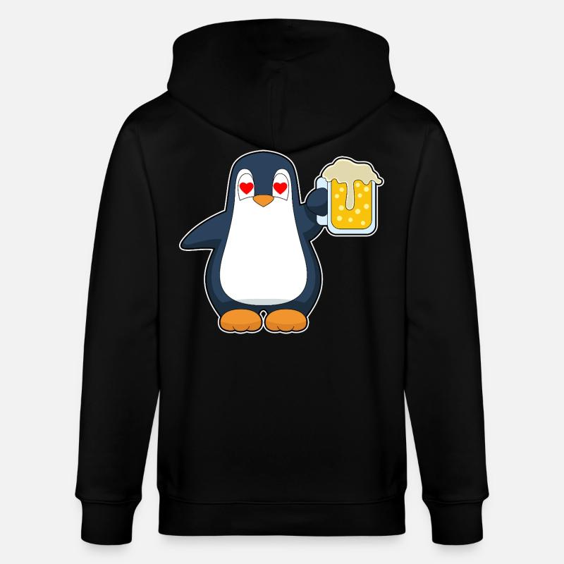 Bière Pingouin - Veste à capuche bio CULTIVATOR Stanley/Stella Unisexe - noir