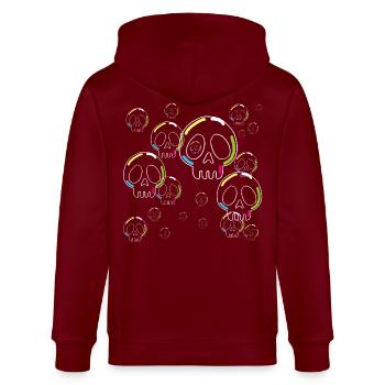 Seifen-Schädel - Stanley/Stella Unisex Bio-Kapuzenjacke CULTIVATOR  - Burgunderrot - Hinten - Anna (173cm)