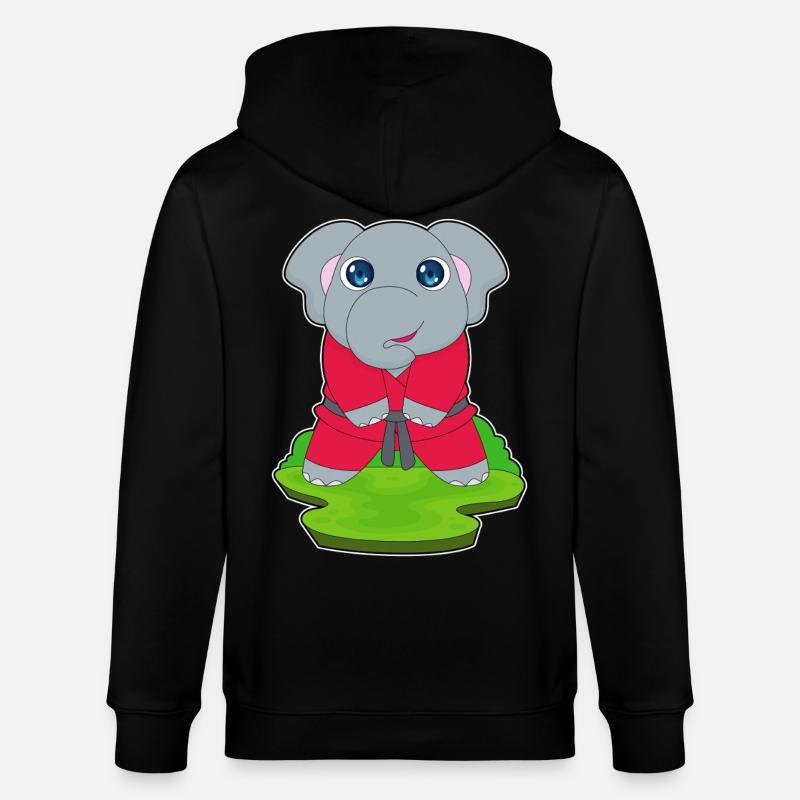 Elefant Kampfkunst Karate - Stanley/Stella Unisex Bio-Kapuzenjacke CULTIVATOR  - Schwarz