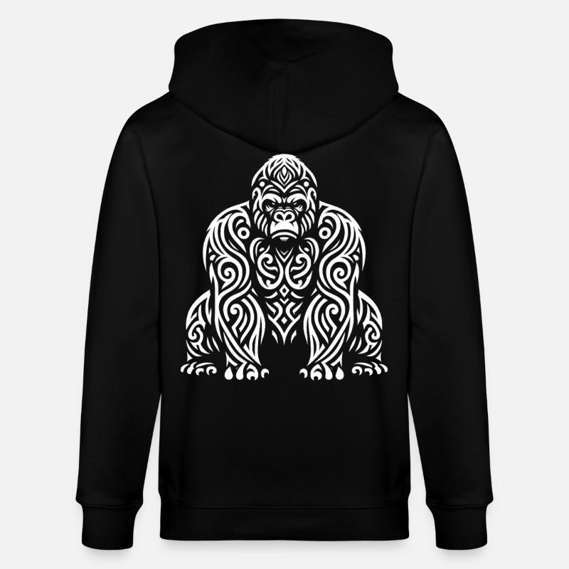 Gorille Tribal - Veste à capuche bio CULTIVATOR Stanley/Stella Unisexe - noir
