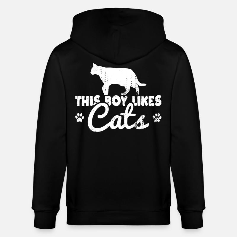 Ce garçon aime les chats - Veste à capuche bio CULTIVATOR Stanley/Stella Unisexe - noir