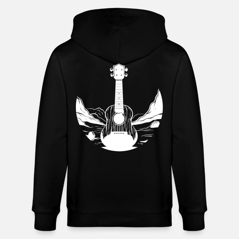 Ukulele Graphics - Stanley/Stella CULTIVATOR Unisex Organic Hooded Jacket - black
