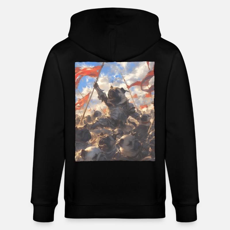 Epische Mops Revolution Kunstvolles Gemälde - Stanley/Stella Unisex Bio-Kapuzenjacke CULTIVATOR  - Schwarz