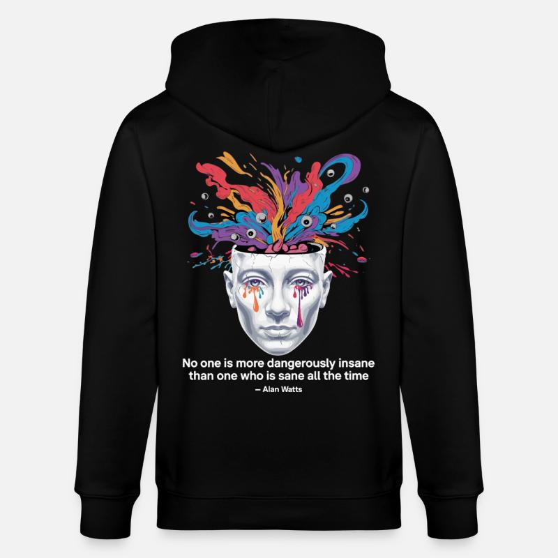 Mind Unleashed | Watts Psychedelic Insight - Veste à capuche bio CULTIVATOR Stanley/Stella Unisexe - noir