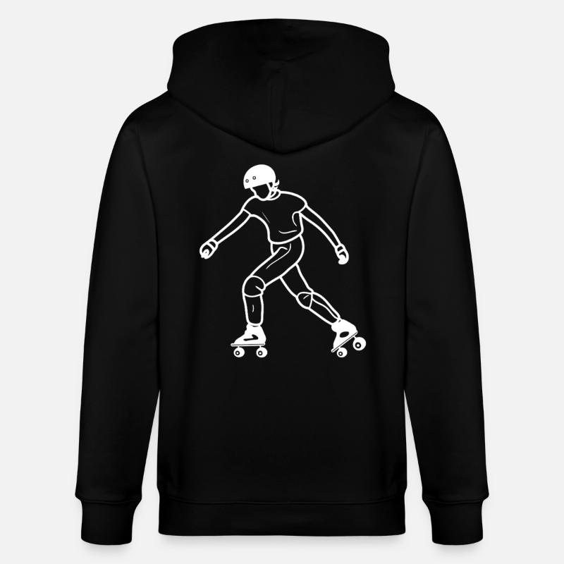 Dessin de patins à roulettes - Veste à capuche bio CULTIVATOR Stanley/Stella Unisexe - noir