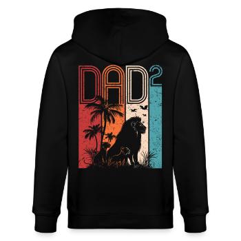 Löwe Familie Dad Hoch 2 Geschenk Papas Vatertag - Stanley/Stella Unisex Bio-Kapuzenjacke CULTIVATOR  - Schwarz - Hinten - Anna (173cm)