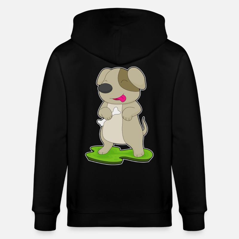 Hund Knochen - Stanley/Stella Unisex Bio-Kapuzenjacke CULTIVATOR  - Schwarz