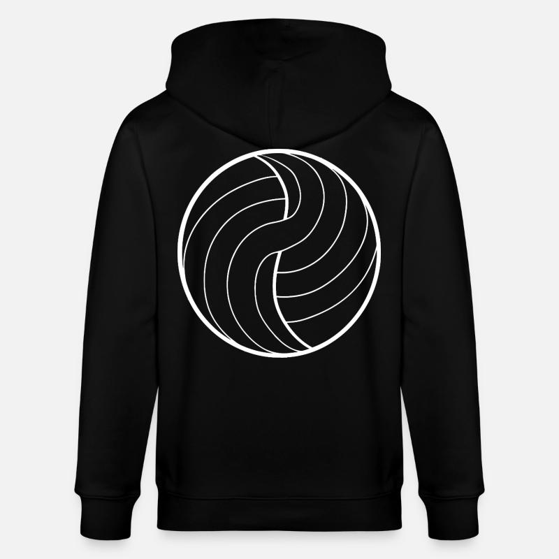 Dessin au trait de volley-ball - Veste à capuche bio CULTIVATOR Stanley/Stella Unisexe - noir