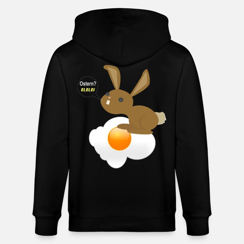 Bunny Easter Egg Egg Egg - Stanley/Stella CULTIVATOR  Unisex Organic Hooded Jacket - black