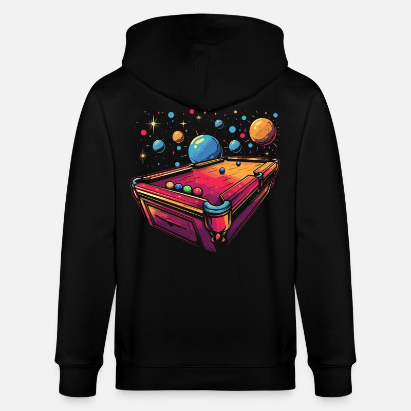 Style de dessin animé de billard - Veste à capuche bio CULTIVATOR Stanley/Stella Unisexe - noir