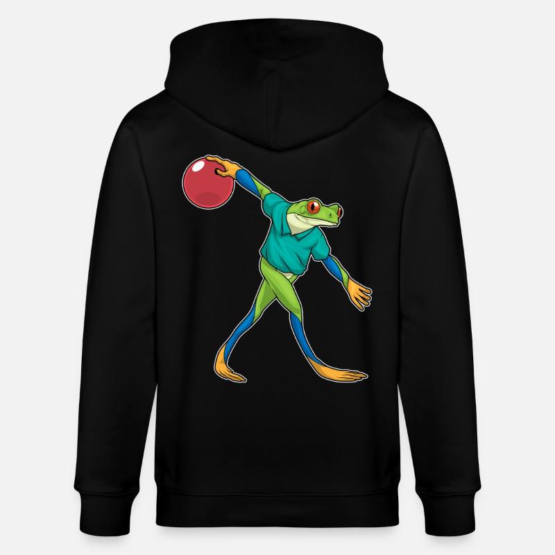 Frosch Bowling Bowlingkugel - Stanley/Stella Unisex Bio-Kapuzenjacke CULTIVATOR  - Schwarz
