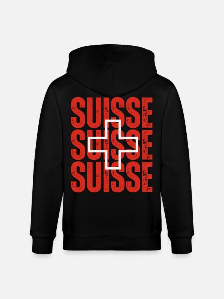 Drapeau de la Suisse, fierté suisse - Veste à capuche bio CULTIVATOR Stanley/Stella Unisexe - noir