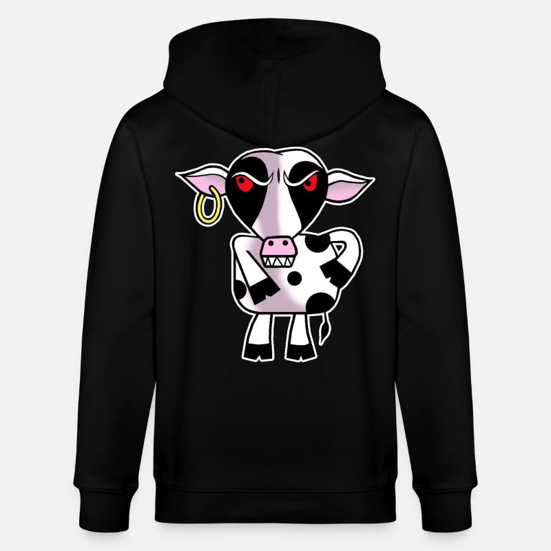 Vache en colère - Veste à capuche bio CULTIVATOR Stanley/Stella Unisexe - noir