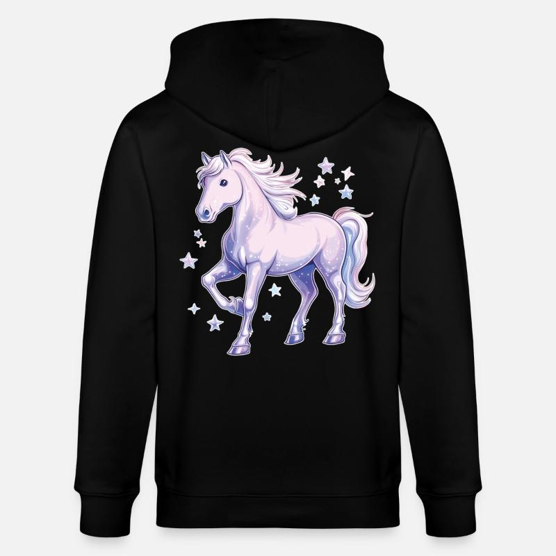 Cheval avec des étoiles - Veste à capuche bio CULTIVATOR Stanley/Stella Unisexe - noir