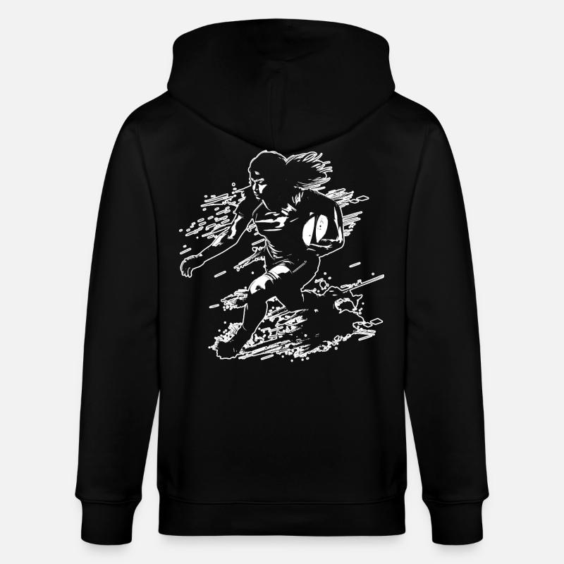 Rugby player - Stanley/Stella CULTIVATOR  Unisex Organic Hooded Jacket - black