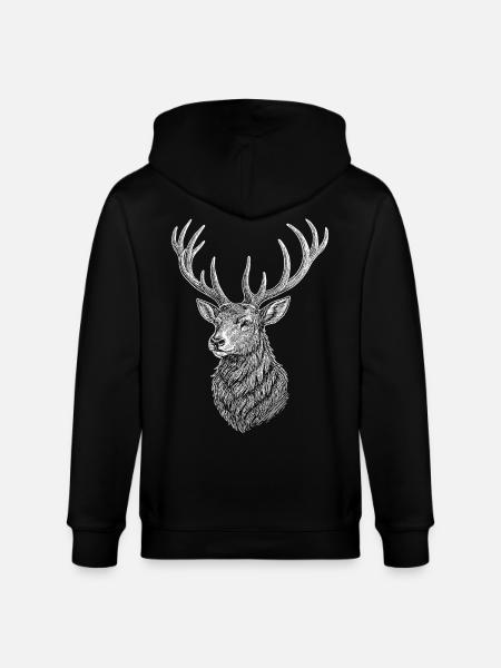 Deer - Stanley/Stella CULTIVATOR  Unisex Organic Hooded Jacket - black
