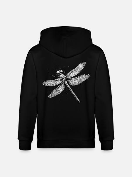Dragonfly - Stanley/Stella CULTIVATOR Unisex Organic Hooded Jacket - black