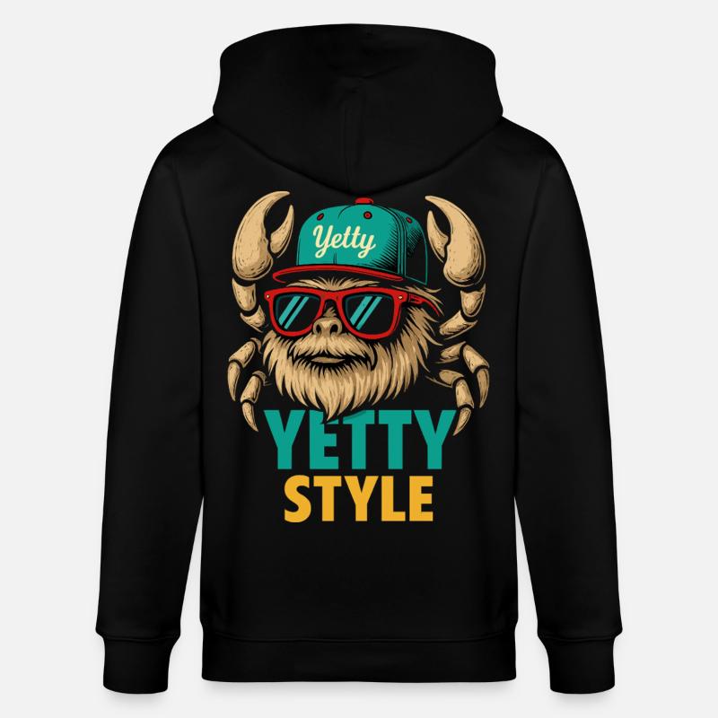 Graphisme Yeti Style Yetty - Veste à capuche bio CULTIVATOR Stanley/Stella Unisexe - noir