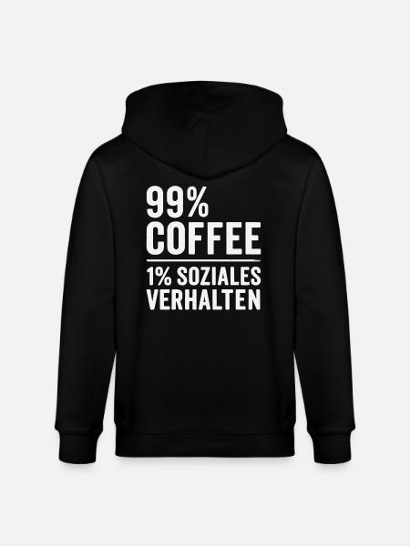 99% Coffee - Stanley/Stella CULTIVATOR  Unisex Organic Hooded Jacket - black