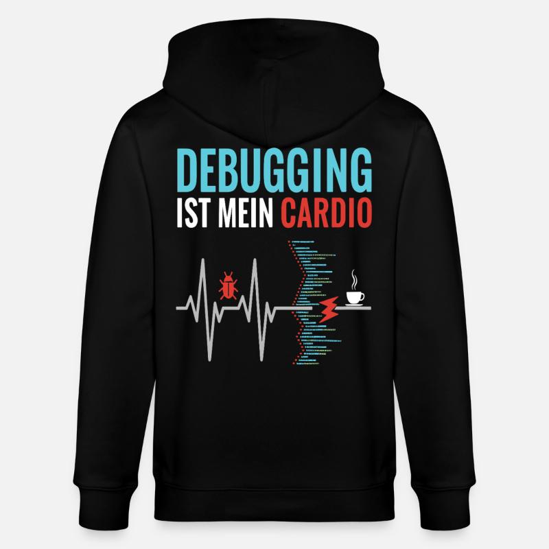 Debugging ist mein Cardio - Programmierer Nerd - Stanley/Stella Unisex Bio-Kapuzenjacke CULTIVATOR  - Schwarz